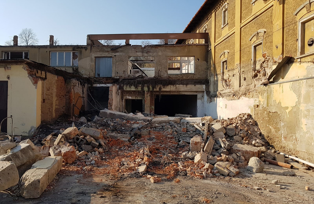 Demolice objektů v Jarošovském pivovaru